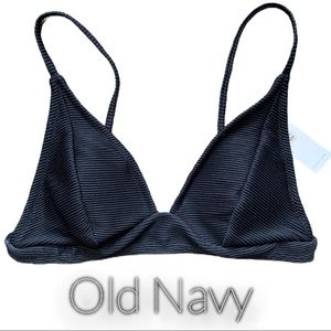 NWT Old Navy Black Ribbed Bikini Top
